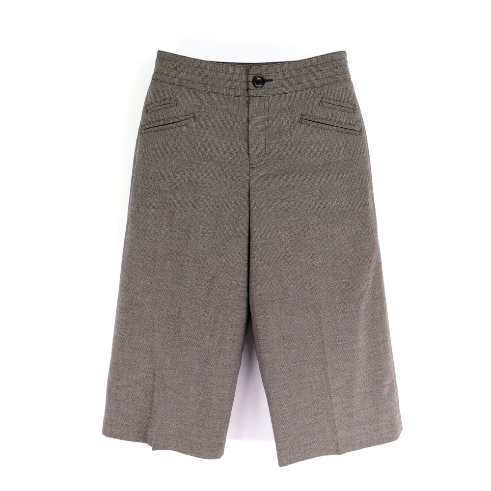 Nine West Capri Pants Womens Size 4 Gray Geometric Pockets Mid Rise Flat Front